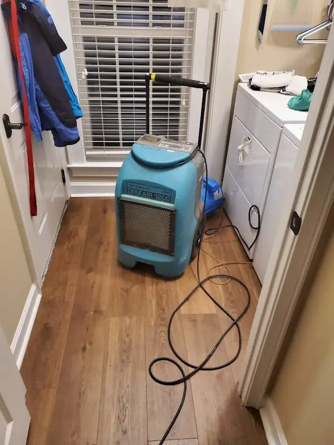 Commercial dehumidifier deployed for Flood Damage Cleanup in D'Iberville
